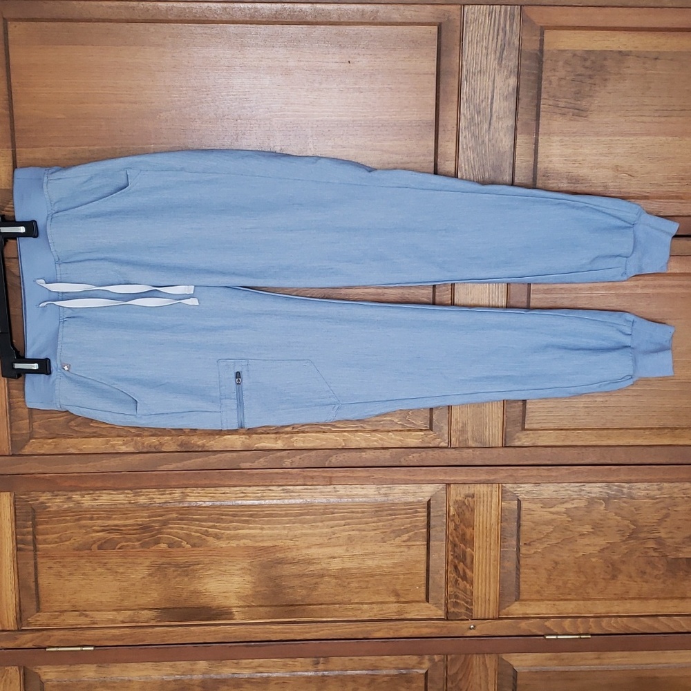 Figs Zamora Heather Denim Jogger Scrub Pants Sz S
